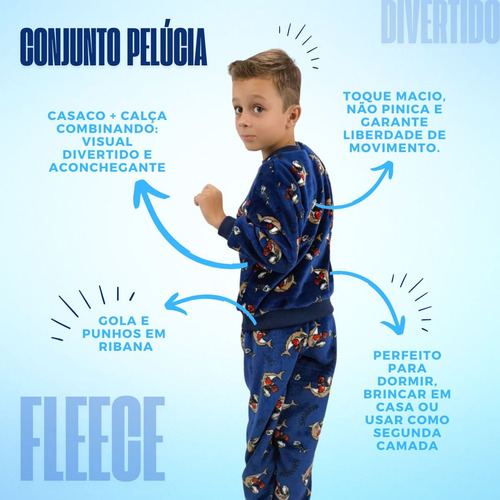 Conjunto Infantil Pelúcia Fleece Inverno Promoção Bichinhos