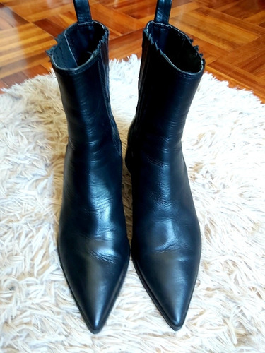 Botas Zara Cuero Genuino Negro Talle 36