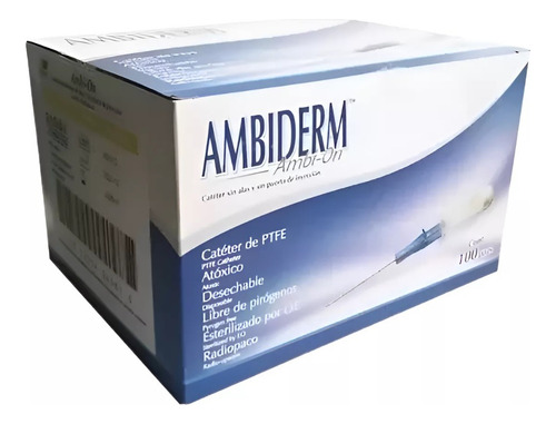 100 Piezas De Cateter Intravenoso 22g/25mm Ambiderm