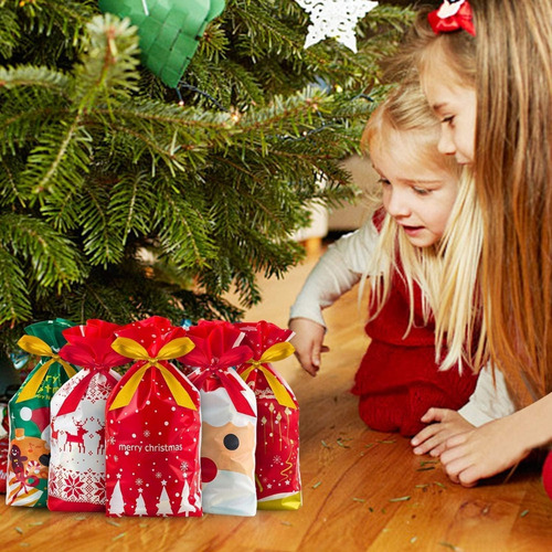50 Pzs Bolsas Regalo Para Dulces De Navidad Bolsas Caramelos