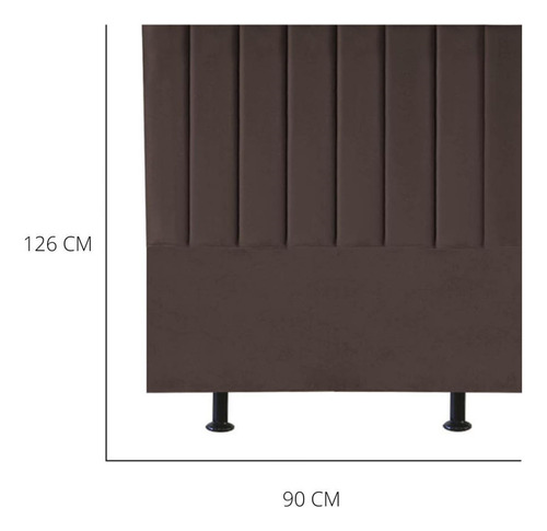Cabeceira Estofada Cama Solteiro 90 Cm Sophia Carla Suede Cor Marrom