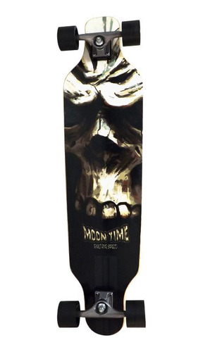 Skate Longboard Owl Sports Moon Time Caveira