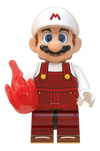 Lego Super Mario Mini Figuras - Mario Luigi Geek Nintendo 1 Mario Poder Fogo 2