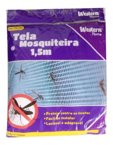 Tela Mosquiteira Para Janela 1,3 X 1,5 M Com Fita Adesiva