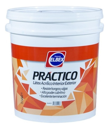 Elbex práctico látex Int/ext. X 18 Lt color blanco