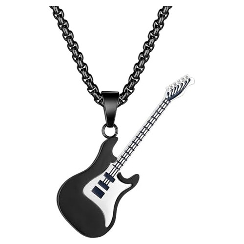 Collar Musical Para Hombre Y Mujer, Colgante De Guitarra De 