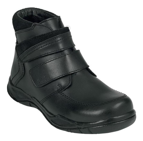 Imagen 1 de 3 de Calzado Kids Niño Zapato Botin Escolar Tipo Piel Negro Comod