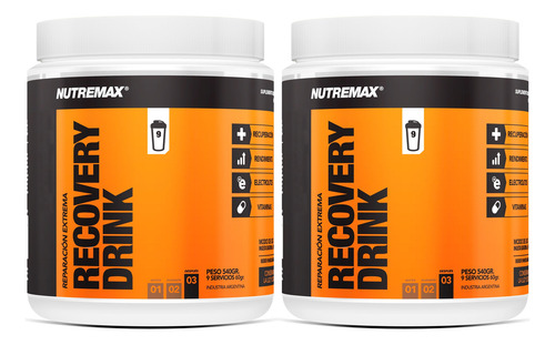 Nutremax Kit X2 Recovery Drink Recuperacion Naranja 540g 3c