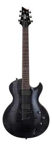 Guitarra eléctrica Cort Zenox Series Z-Custom 2 single-cutaway de caoba trans black con diapasón de palo de rosa