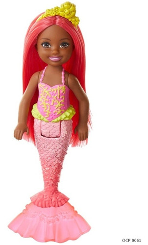 Imagem 1 de 5 de Boneca Barbie Dreamtopia Chelsea Sereia Cabelo E Cauda Coral