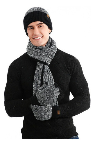 Rayado Gorro Bufanda Cuello Guantes Pantalla Táctil Unisex