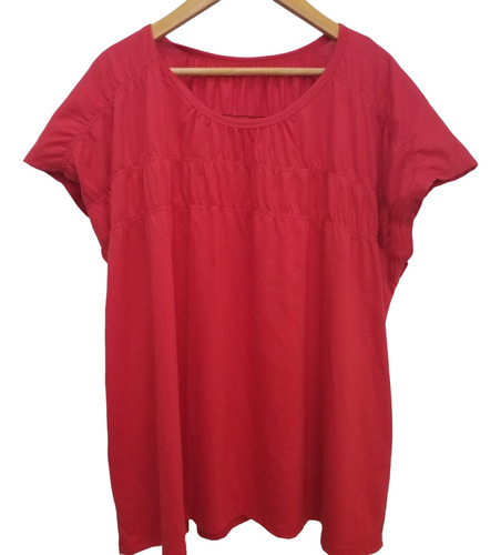 Camisa - Blusa - Remera- Modal Roja Frunces Oversize X L