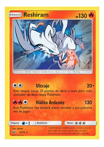 Carta Pokémon Lendário Zekrom Holográfico Original Copag