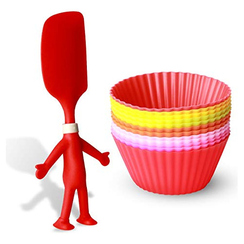 12 Silicone Cupcake Baking Cups - Comes With Unique Hum...