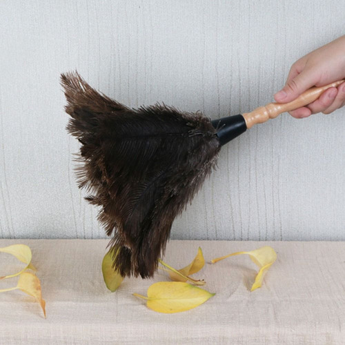 Plumero De Plumas, Plumas De Avestruz, Mango De Madera