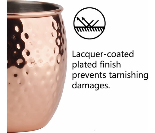 Taza Moscow Mule, Juego De 4 Unidades, Martillada En Cobre,