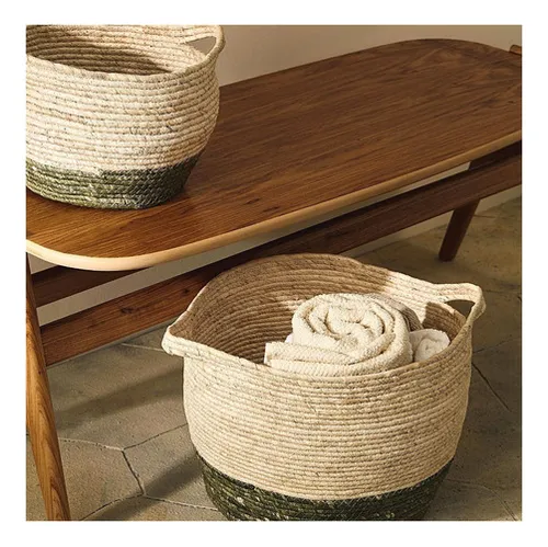 Cesta de fibra natural Medium Mart con asa | Sala de estar | Fregadero