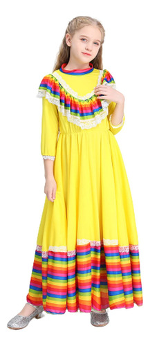 Vestido Tradicional Mexicano Para Niñas, Trajes De Baile Nac
