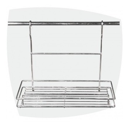 Imagen 2 de 2 de Estante Simple Grande Para Barral Cromado 440 Mm Soldart
