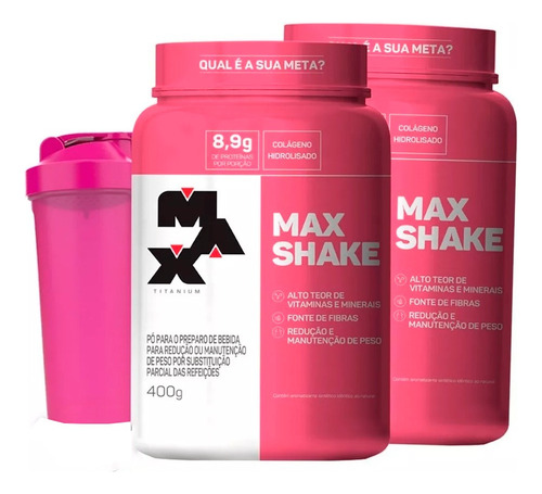 Kit 2x Max Shake Protein - Combo Mulher - Max Titanium Sabor Vitamina De Frutas