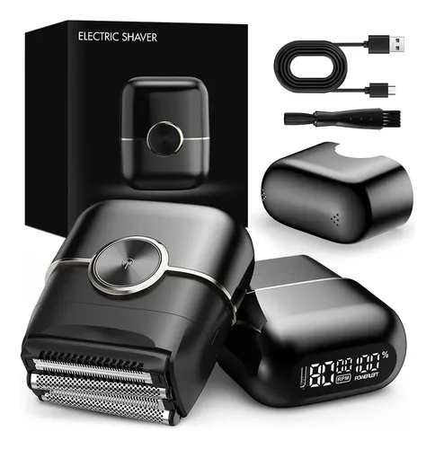 Barbeador Shaver Elétrico Portátil Com 4 Lâminas Flutuantes Preto 5v