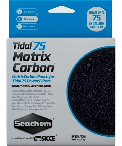 Carvão Ativado Matrix Carbon 190ml Tidal 75 Seachem