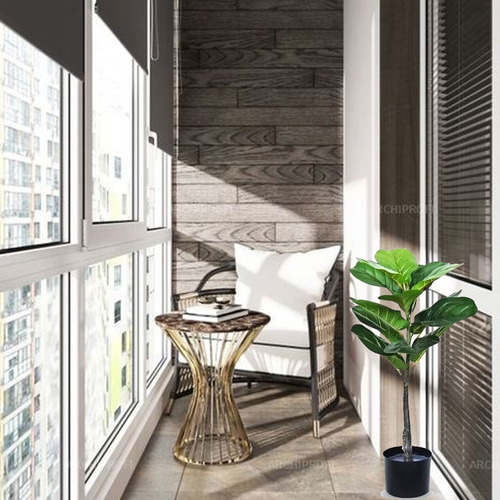 Ficus Artificial Planta Alta Interiores Con Maceta 74 Cm