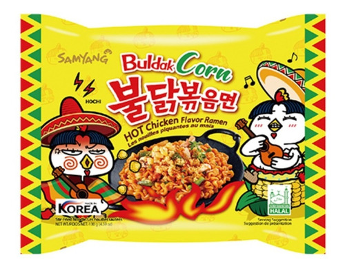 Ramen Coreano Hot Chicken Corn Picante 1 Pieza Importado