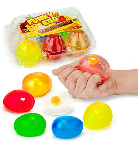 Funky Egg Squishy Toys Splat 'n' Stick Ball De Colores |