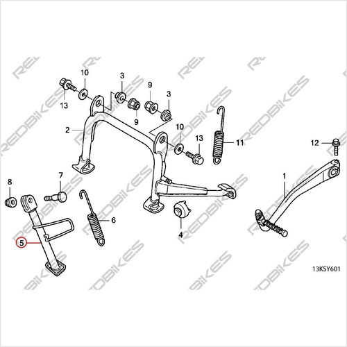 Imagen 2 de 5 de Muleta Pata Lateral Honda Elite 125 2010 Original Sg