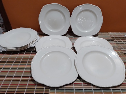 11 Platos Postre Woods Ivory England Art 2257