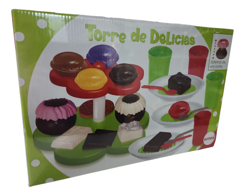 Set Cocina Torre Delicias Dulces Platos Vasos Y Mas