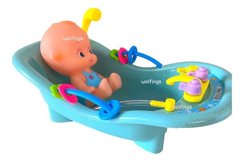Muñeco Bebe Con Bañadera Y Accesorios Baño Bath Friend Pato