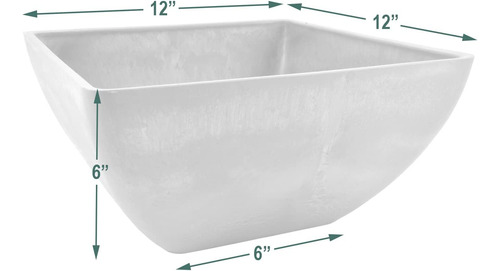 Maceta Cuadrada Simplicity Fbd30c, 12 Por 12 Por 6 PuLG...