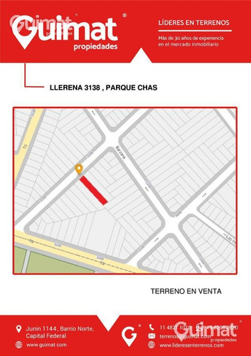 Imagen 2 de 11 de Terreno - Parque Chas - Lideres En Terrenos - Guimat Propiedades