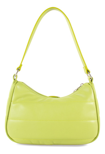 Bolsa Hobo Cloe Para Mujer Acolchada Cierre Metálico Color Verde limón