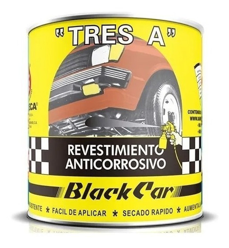 Pintura Anticorrosiva Asfáltica Tres A Black Car Galon