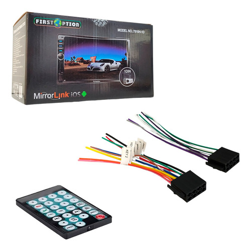 Central Multimídia First 7810h 1 Din Espelhamento Bt Usb Sd