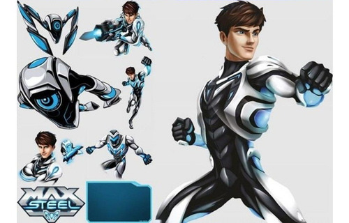 Kit Imprimible Modificable Max Steel Fiesta 3x1