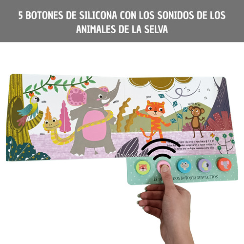 Combo 2 Libros Infantiles 5 Sonidos Botones De Silicona