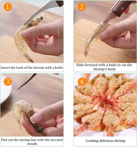 Imagen 2 de 8 de Kit De Herramientas Para Pelar Y Limpiar Langostinos