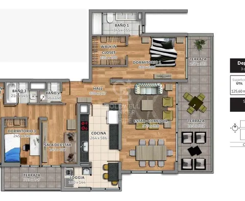 Hermoso Departamento, Sector Parque Brasil.