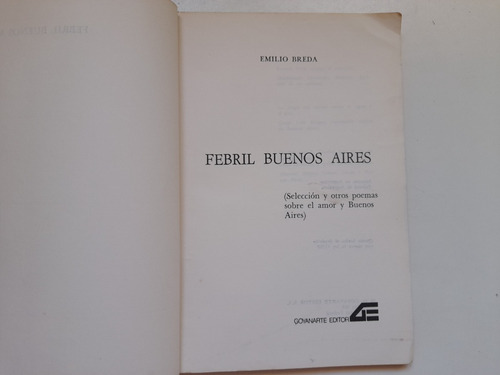 Febril Buenos Aires, Emilio Breda (Usado)