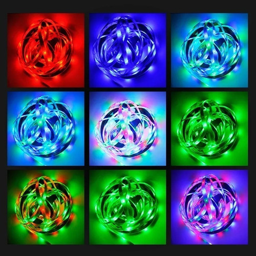 Kit De Luz De Tira De Led Rgb 20 M/32.8ft Para Quarto