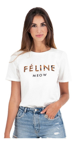 Camiseta Flashy Estampada Feline Mujer