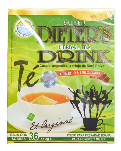Imagen 4 de 4 de Té Dieters Drink (36 Sobres) La Salud Es Primero