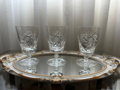 Lote De Copas De Cristal Bohemia República Checa (Usado)