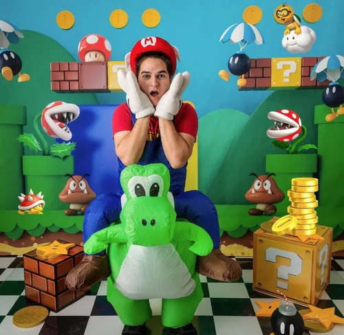 Botarga Inflable De Mario Y Yoshi Disfraz Para Adulto
