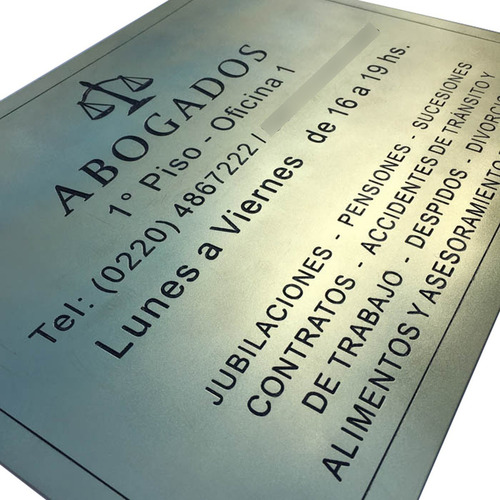 Imagen 2 de 4 de Placa Grabada De Bronce, Homenaje, Aniversario. 25x15cm