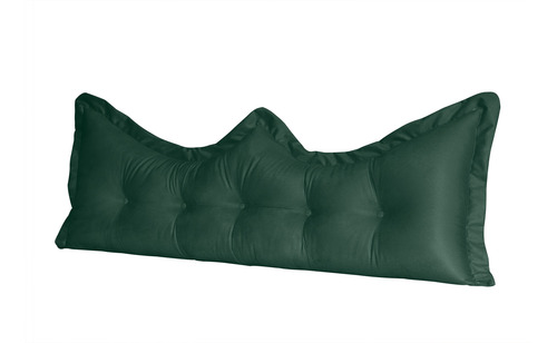 Almofada Encosto Coroa Queen 160 Cm Verde-escuro Lisa